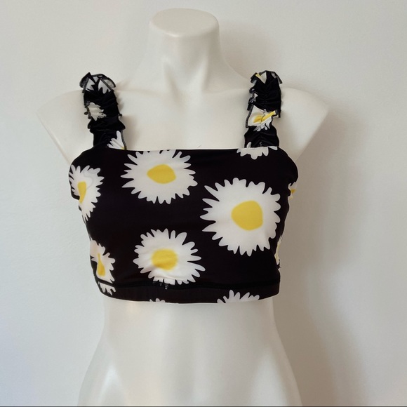 SHEIN Other - Daisy Print Crop Top Bathing Suit